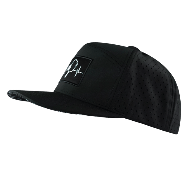 Pickleball Hat, Flat Bill, Snapback, Black, Mens Hat, Womens Hat, Side Picture
