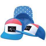 Pickleball hat, Flat Bill, Snapback hat, Neon Blue, White, Neon Peach, Mens Hat, Womens Hat, Main Picture