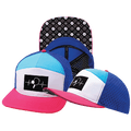 Pickleball Hat - Flat Bill - Neon Pink / White / Neon Blue Green / Blue - Laser Mesh