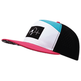 Pickleball hat, Flat Bill, Snapback hat, Neon Pink, White, Neon Blue Green, Black, Mens Hat, Womens Hat, Side Picture