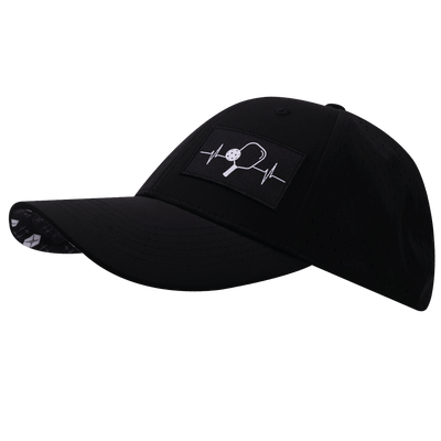Pickleball Hat, Low Profile, Ponytail, Snapback Hat, Black, Mens Hat, Womens Hat, Side Picture 