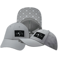 Pickleball Hat - Low Profile - Ponytail - Gray - Laser Mesh
