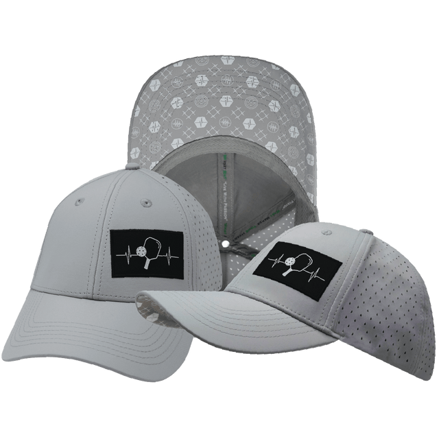 Pickleball Hat, Low Profile, Ponytail, Snapback Hat, Gray, Mens Hat, Womens Hat, Main Picture 