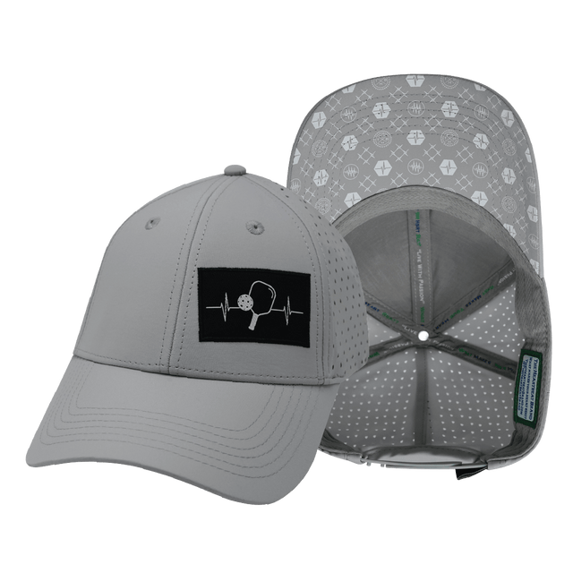 Pickleball Hat, Low Profile, Ponytail, Snapback Hat, Gray, Mens Hat, Womens Hat, Main Picture