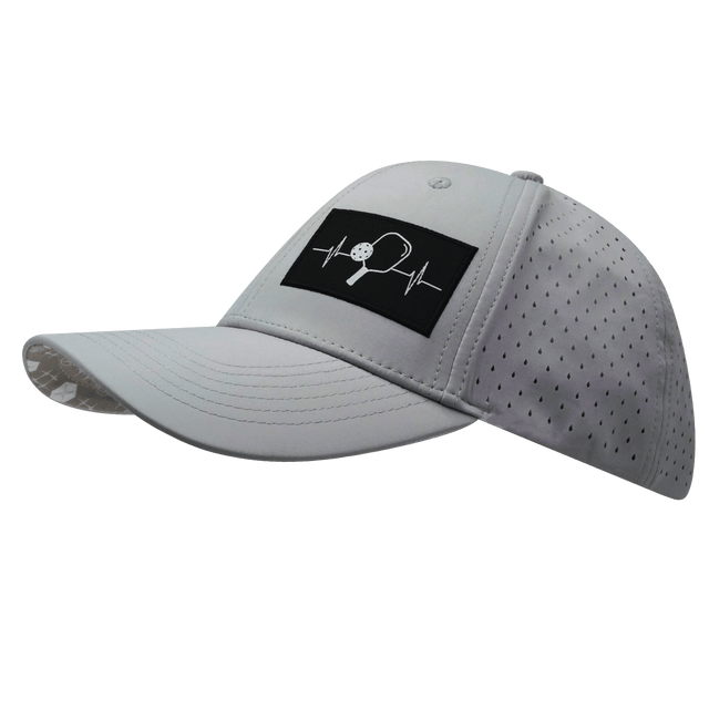 Pickleball Hat, Low Profile, Ponytail, Snapback Hat, Gray, Mens Hat, Womens Hat, Side Picture 