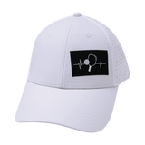 Pickleball Hat, Low Profile, Ponytail, Snapback Hat, White, Mens Hat, Womens Hat, Front Picture 