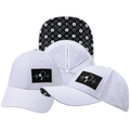 Pickleball Hat - Low Profile - Ponytail - White - Laser Mesh