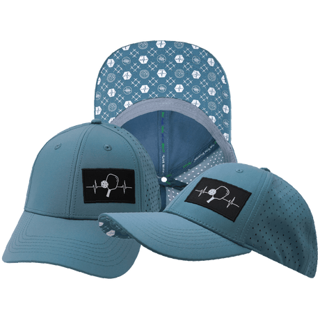 Pickleball Hat, Low Profile, Ponytail, Snapback Hat, Gray Blue, Mens Hat, Womens Hat, Main Picture
