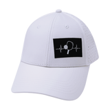 Pickleball hat, Low Profile, Ponytail Snapback Hat, White, Mens Hat, Womens Hat, Front Picture