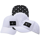 Pickleball hat, Low Profile, Ponytail Snapback Hat, White, Mens Hat, Womens Hat,  Main Picture