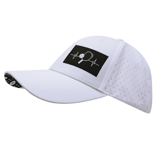 Pickleball hat, Low Profile, Ponytail Snapback Hat, White, Mens Hat, Womens Hat, Side Picture