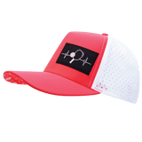 Pickleball Hat, Trucker Hat, Snapback Hat, Neon Peach, White, Mens Hat, Womens Hat, Side Picture