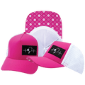 Pickleball Hat - Trucker Hat - Neon Pink / White - Laser Mesh