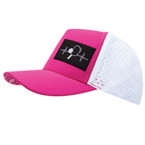 Pickleball Hat, Trucker Hat, Snapback Hat, Neon Pink, White, Mens Hat, Womens Hat, Side Picture