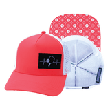 Pickleball Hat, Trucker Hat, Snapback Hat, Neon Peach, White, Mens Hat, Womens Hat, Main Picture