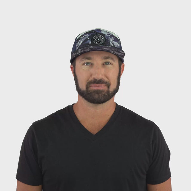 Color Vibes Hat - Flat Bill - Patriots Night - Black / White / Navy - Laser Mesh