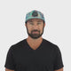 **ADULT** Color Vibes Hat - Flat Bill - Mosaic Scales - Mint / White / Slate Blue - Laser Mesh