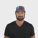 Color Vibes Hat - Flat Bill - Street Art - Neon Blue / Neon Green Blue / White - Laser Mesh