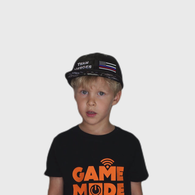 **YOUTH** Team Heroes Hat - Baseball Hat Fit - Green Camo / Black