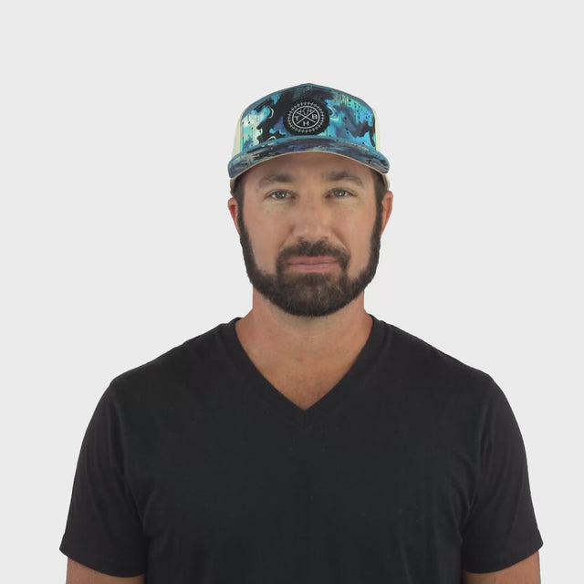 Color Vibes Hat - Flat Bill - Blue Dream - Slate Blue / Cream - Laser Mesh