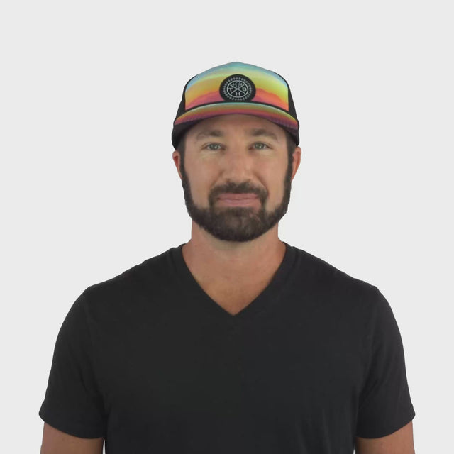 Color Vibes Hat - Flat Bill - Blue Ridge - Black / Baby Blue - Laser Mesh