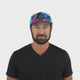 **ADULT** Color Vibes Hat - Flat Bill - Feather Glow - Neon Pink / White / Neon Blue - Laser Mesh