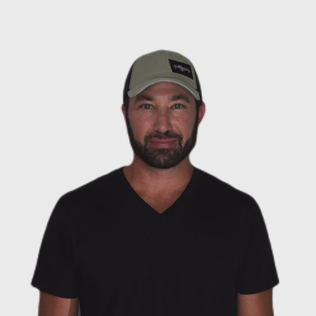 Mountains Hat - Dad Hat - Green / Black - Laser Mesh