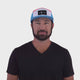 Pickleball Hat - Flat Bill - Neon Blue / White / Neon Peach - Laser Mesh