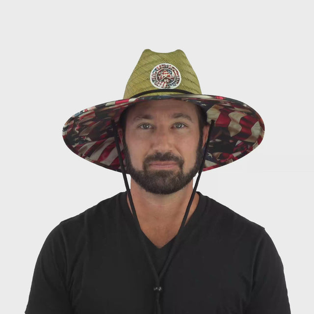 THB Straw - Sun Hat - Flag