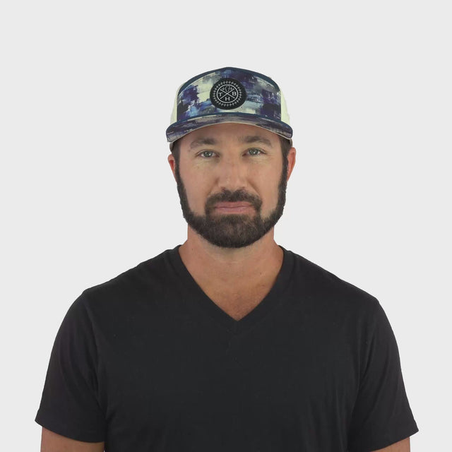 **ADULT** Color Vibes Hat - Flat Bill - Artist Flow - Navy / Cream - Laser Mesh