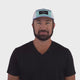 Beach Hat - 5 Panel - Baby Blue / Mint / White - Laser Mesh