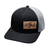 Surf Hat, Baseball Hat, Snapback Hat, Charcoal, Gray, Mens Hat, Womens Hat, Front Picture