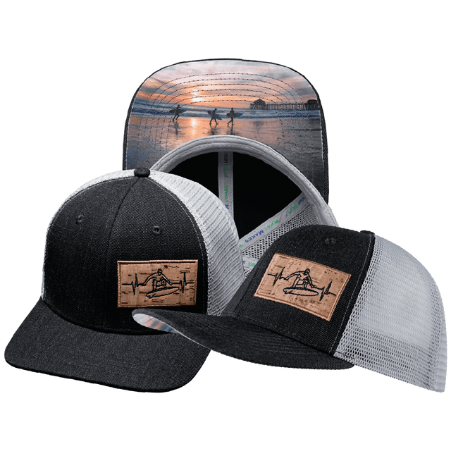 Surf Hat, Baseball Hat, Snapback Hat, Charcoal, Gray, Mens Hat, Womens Hat, Main Picture