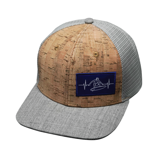 Surf Hat, Baseball Hat, Snapback Hat, Cork, Heather Gray, Gray, Mens Hat, Womens Hat, Front Picture