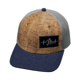 Surf Hat, Baseball Hat, Snapback Hat, Cork, Heather Navy, Gray, Mens Hat, Womens Hat, Front Picture