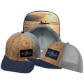 Surf Hat - Baseball Hat Fit - Cork - Heather Navy / Gray - Trucker Mesh
