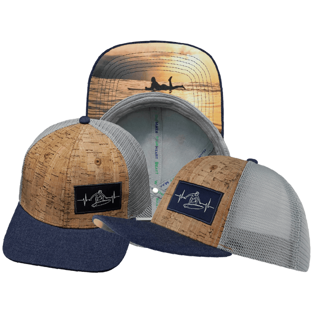 Surf Hat, Baseball Hat, Snapback Hat, Cork, Heather Navy, Gray, Mens Hat, Womens Hat, Main Picture