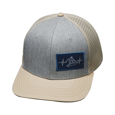 Surf Hat, Baseball Hat, Snapback Hat, Cream, Gray, Mens Hat, Womens Hat, Front Picture