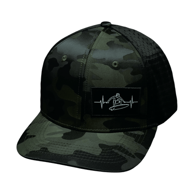 Surf Hat, Baseball Hat, Snapback Hat, Green Camo, Black, Mens Hat, Womens Hat, Front Picture