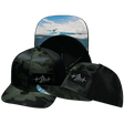 Surf Hat, Baseball Hat, Snapback Hat, Green Camo, Black, Mens Hat, Womens Hat, Main Picture