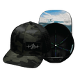 Surf Hat, Baseball Hat, Snapback Hat, Green Camo, Black, Mens Hat, Womens Hat, Main Picture