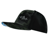 Surf Hat, Baseball Hat, Snapback Hat, Green Camo, Black, Mens Hat, Womens Hat, Side Picture