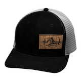 Surf Hat, Baseball Hat, Snapback Hat, Suede, Black, Gray, Mens Hat, Womens Hat, Front Picture