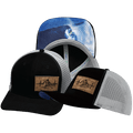 Surf Hat - Baseball Hat Fit - Suede - Black / Gray - Trucker Mesh