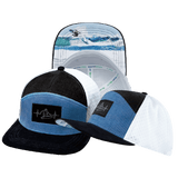 Surf Hat, Flat Bill, Snapback Hat, Corduroy, Charcoal, Light Blue, White, Mens Hat, Womens Hat, Main Picture 
