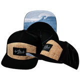 Surf Hat, Flat Bill, Snapback Hat, Cork, Black, Mens Hat, Womens Hat, Main Picture