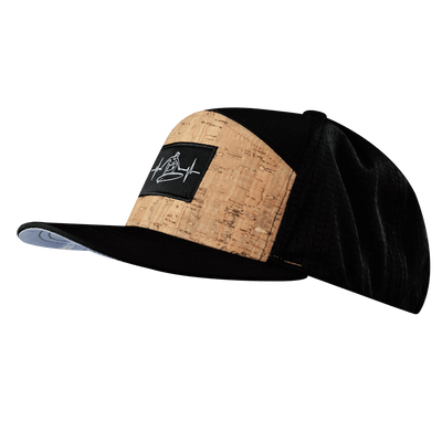 Surf Hat, Flat Bill, Snapback Hat, Cork, Black, Mens Hat, Womens Hat, Side Picture