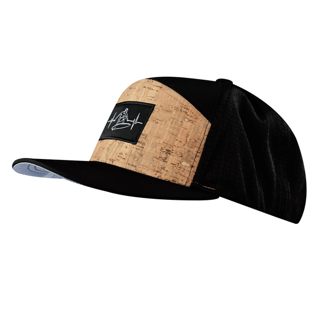 Surf Hat, Flat Bill, Snapback Hat, Cork, Black, Mens Hat, Womens Hat, Side Picture