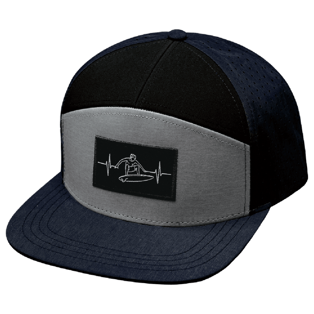 Surf Hat, Flat Bill, Snapback Hat, Navy, Gray, Black, Mens Hat, Womens Hat, Front Picture