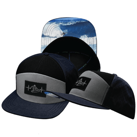 Surf Hat, Flat Bill, Snapback Hat, Navy, Gray, Black, Mens Hat, Womens Hat, Main Picture